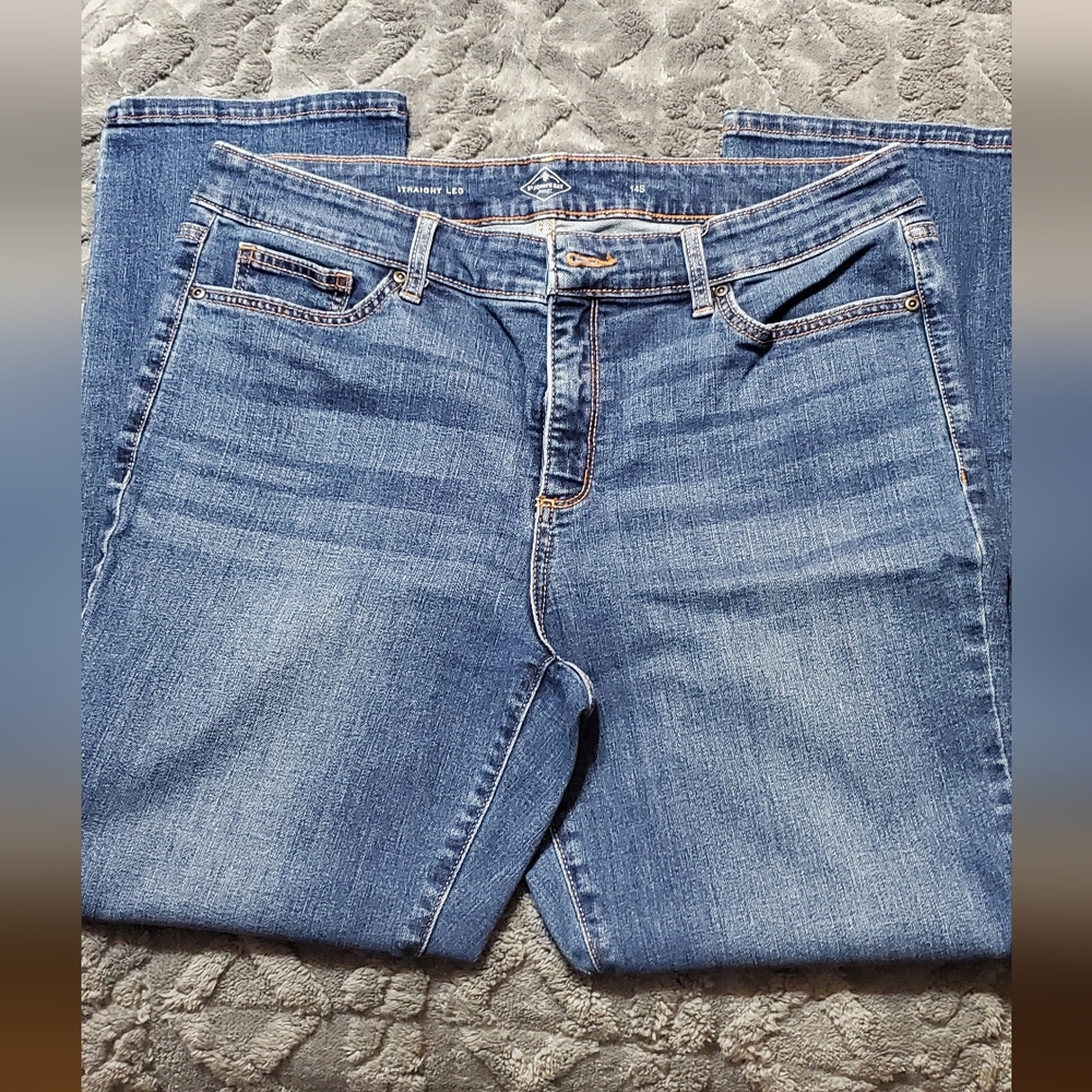 SC - St. John's Bay Womens Mid Rise Secretly Slender Straight Leg Jean